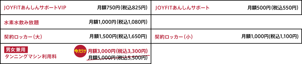 オプション料金